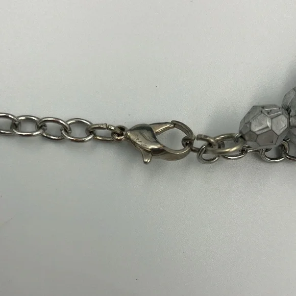 Vintage Turquoise and Silver Small Beads Braided Chunky Statement Necklace - Picture 5 of 9